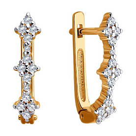 Серьги Diamant - Золото 585, Фианит (арт. 51-120-02440-1)