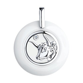 Подвеска Diamant - Серебро 925, Керамика, Фианит (арт. 94-130-00571-1)