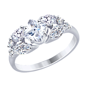 Кольцо SOKOLOV - Серебро 925, Фианит (арт. 94012484)