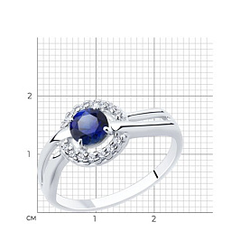 Кольцо Diamant - Серебро 925, Синтетический сапфир , Фианит (арт. 94-310-00462-1)