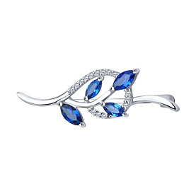 Брошь SOKOLOV - Серебро 925, Фианит (арт. 94040069)