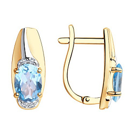 Серьги SOKOLOV - Золото 375, Топаз, Фианит (арт. 37726003)