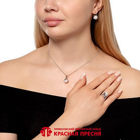 Подвеска Красная пресня - Серебро 925, Жемчуг имитация (арт. 53616440)