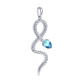 Подвеска SOKOLOV - Серебро 925, Топаз, Фианит (арт. 92030772)