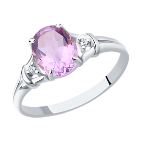 Кольцо SOKOLOV - Серебро 925, Аметист, Фианит (арт. 92011785)