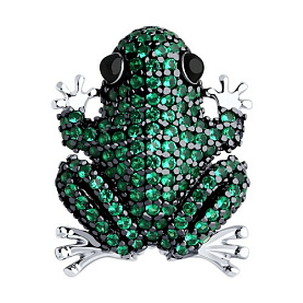 Брошь SOKOLOV - Серебро 925, Фианит, Эмаль (арт. 94040315)