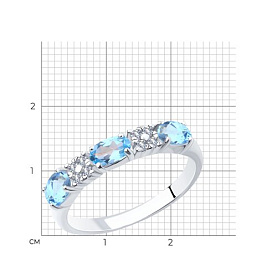 Кольцо SOKOLOV - Серебро 925, Топаз, Фианит (арт. 92011280)