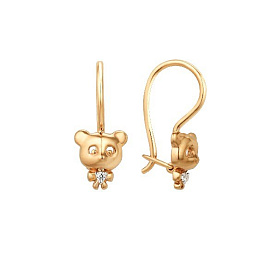 Серьги ЮФ Династия - Золото 585, Фианит (арт. 002235-1100)