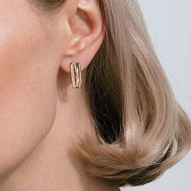 Серьги ЮФ Династия - Золото 375, Фианит (арт. 015332-5102)