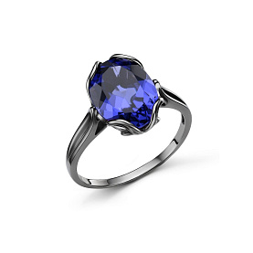 Кольцо Дар - Серебро 925, Синтетический танзанит (арт. К-3985чрс364)