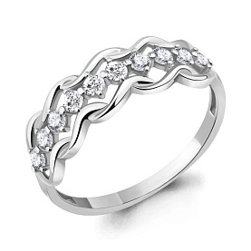 Кольцо Аквамарин - Серебро 925, Фианит (арт. 67351А.5)