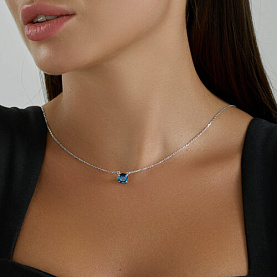 Колье SOKOLOV - Серебро 925, Топаз лондон (арт. 92070052)