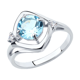 Кольцо Diamant - Серебро 925, Топаз, Фианит (арт. 94-310-00603-1)