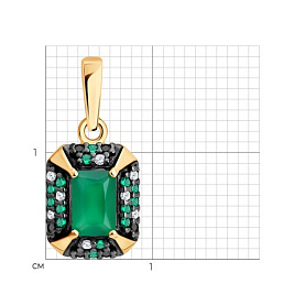 Подвеска SOKOLOV - Серебро 925, Агат, Фианит (арт. 92030896)