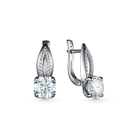 Серьги Дар - Серебро 925, Синтетический муассанит, Фианит (арт. С-5141рс1612800)