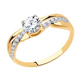 Кольцо SOKOLOV - Золото 375, Фианит (арт. 018520-4)
