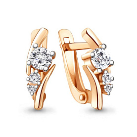 Серьги Аквамарин - Серебро 925, Фианит (арт. 49415А.6)