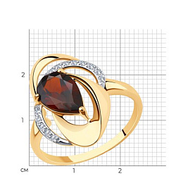 Кольцо Diamant - Золото 585, Гранат, Фианит (арт. 51-310-00938-1)