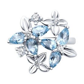 Кольцо Diamant - Серебро 925, Топаз, Фианит (арт. 94-310-02061-3)