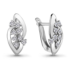 Серьги Аквамарин - Серебро 925, Фианит (арт. 46898А.5)