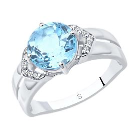 Кольцо SOKOLOV - Серебро 925, Топаз, Фианит (арт. 92011633)