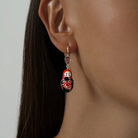 Серьги SOKOLOV - Серебро 925, Фианит, Эмаль (арт. 94021287)