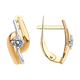 Серьги SOKOLOV - Золото 585, Фианит (арт. 027207)