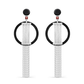 Серьги Кабаровских - Серебро 925, Дерево, Эмаль, Рубин (арт. 12-337-80002)