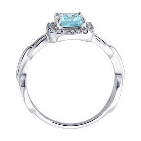 Кольцо SOKOLOV - Серебро 925, Топаз, Фианит (арт. 92014706)