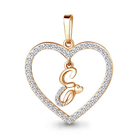 Подвеска Аквамарин - Серебро 925, Фианит (арт. 24687А.6)