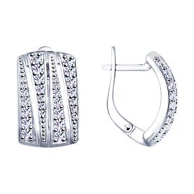 Серьги SOKOLOV - Серебро 925, Фианит (арт. 94022821)