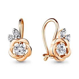 Серьги Аквамарин - Серебро 925, Фианит (арт. 48781А.6)