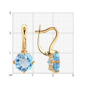 Серьги SOKOLOV - Золото 375, Топаз, Фианит (арт. 37725303)