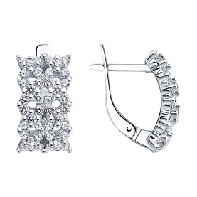 Серьги SOKOLOV - Серебро 925, Фианит (арт. 94022397)