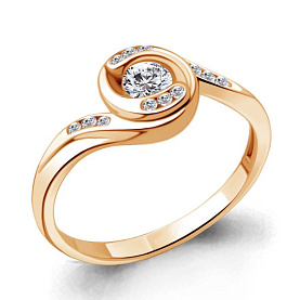 Кольцо Аквамарин - Серебро 925, Фианит (арт. 68933А.6)