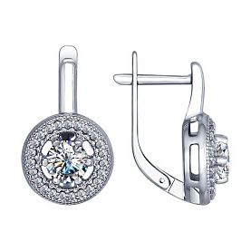 Серьги SOKOLOV - Серебро 925, Фианит (арт. 94022451)