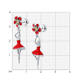 Серьги SOKOLOV - Серебро 925, Фианит, Эмаль (арт. 94026832)