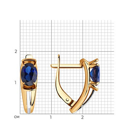 Серьги SOKOLOV - Серебро 925, Синтетический сапфир , Фианит (арт. 88020070)