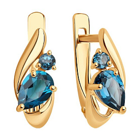 Серьги SOKOLOV - Золото 375, Топаз лондон (арт. 37725411)