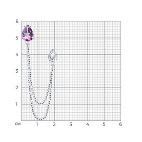 Брошь Diamant - Серебро 925, Аметист (арт. 94-340-02688-2)