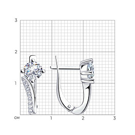 Серьги SOKOLOV - Серебро 925, Фианит (арт. 94020594)