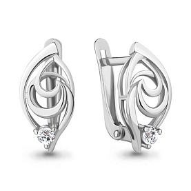 Серьги Аквамарин - Серебро 925, Фианит (арт. 49234А.5)