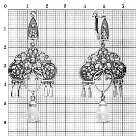 Серьги Красная пресня - Серебро 925, Жемчуг имитация (арт. 3368274)