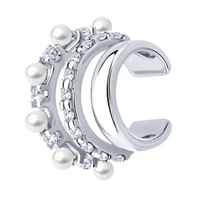 Серьга SOKOLOV - Серебро 925, Жемчуг культивированный, Фианит (арт. 92170004)