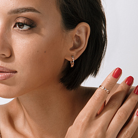 Серьги ЮФ Династия - Золото 375, Фианит (арт. 027482-5102)