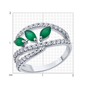 Кольцо SOKOLOV - Серебро 925, Агат, Фианит (арт. 92014532)