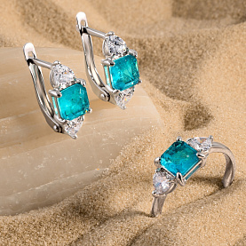 Серьги Talant - Серебро 925, Горный хрусталь, Фианит (арт. 10-72-0П01-15367)