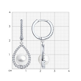 Серьги SOKOLOV - Серебро 925, Жемчуг имитация (арт. 94026607)