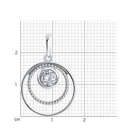Подвеска SOKOLOV - Серебро 925, Фианит (арт. 94033384)