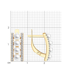 Серьги SOKOLOV - Серебро 925, Жемчуг культивированный, Фианит (арт. 92023146)